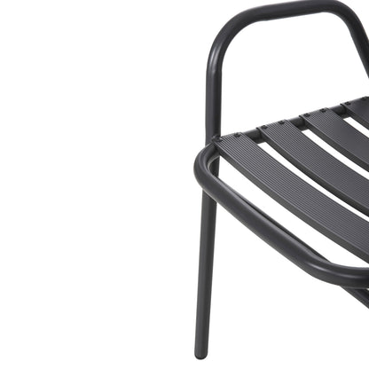 CHAIR PRELUDE HM5970.01 METAL FRAME-ALUMINUM SEAT & BACKREST-GREY 54x56x79Hcm.