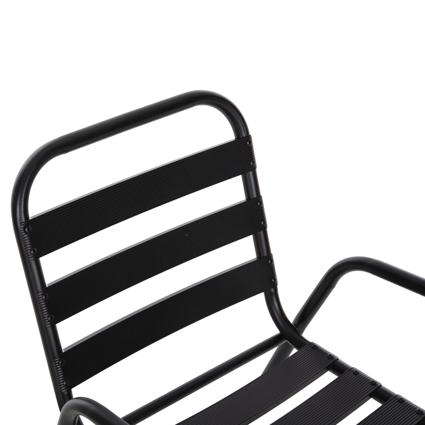 CHAIR PRELUDE HM5970.03 METAL FRAME-ALUMINUM SEAT & BACKREST-BLACK 54x56x79Hcm.
