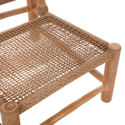 CHAIR INDOOR LONDER HM5986 TEAK WOOD AND SYNTHETIC RATTAN 63x77x77Hcm.