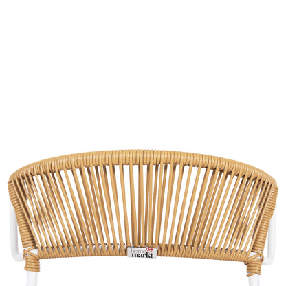 CHAIR SUKI HM6053.01 METAL IN WHITE AND SYNTHETIC RATTAN IN NATURAL COLOR 54x62x80Hcm.