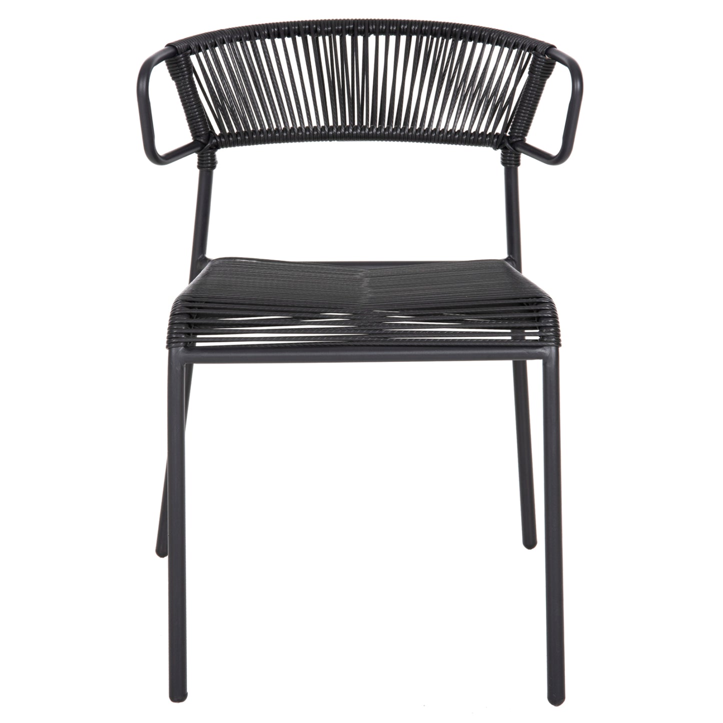 CHAIR SUKI HM6053.02 METAL AND SYNTHETIC RATTAN IN BLACK COLOR 54x62x80Hcm.