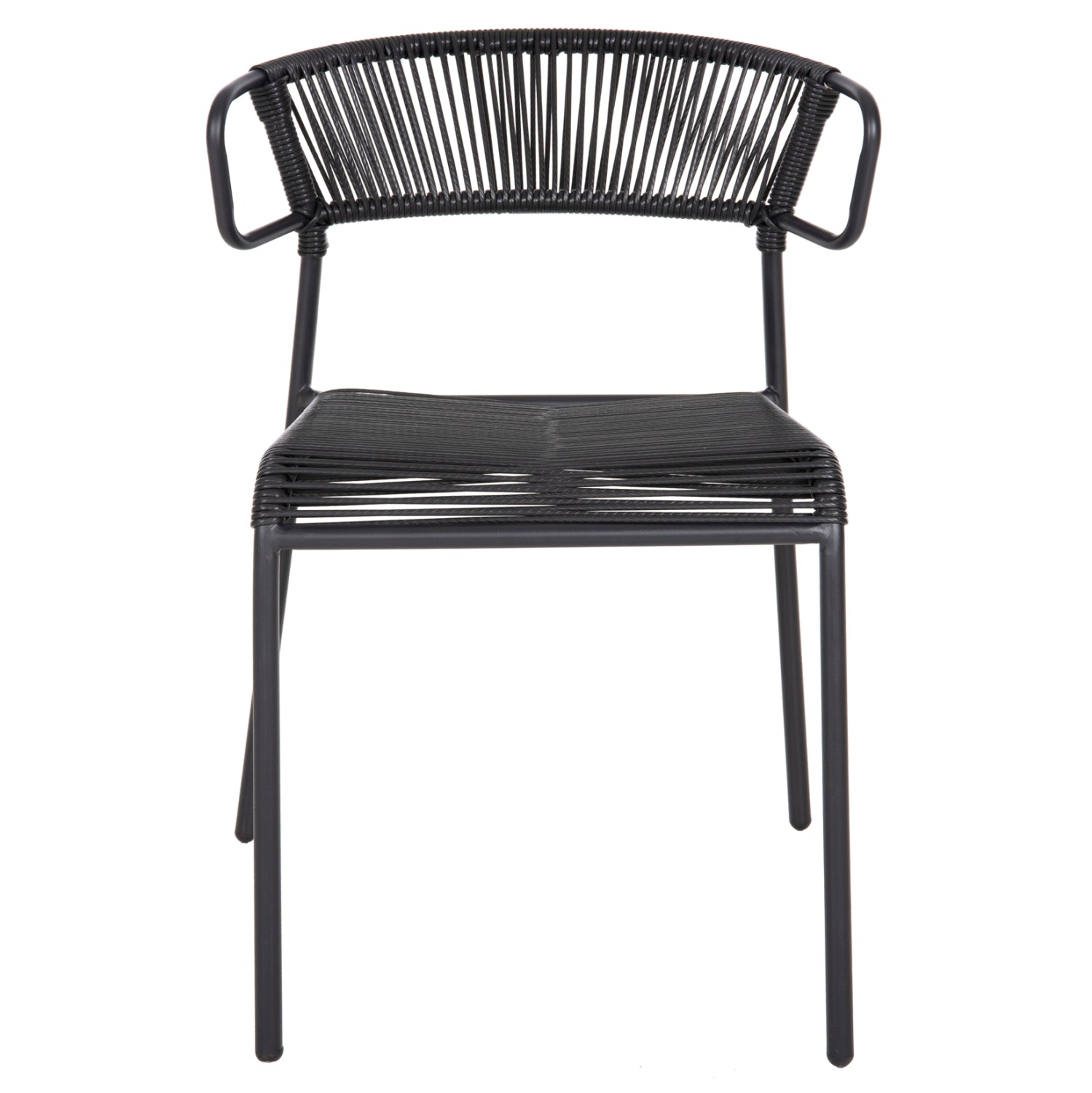 CHAIR SUKI HM6053.02 METAL AND SYNTHETIC RATTAN IN BLACK COLOR 54x62x80Hcm.