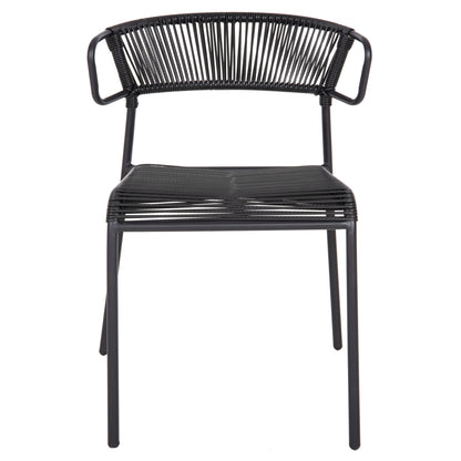 CHAIR SUKI HM6053.02 METAL AND SYNTHETIC RATTAN IN BLACK COLOR 54x62x80Hcm.
