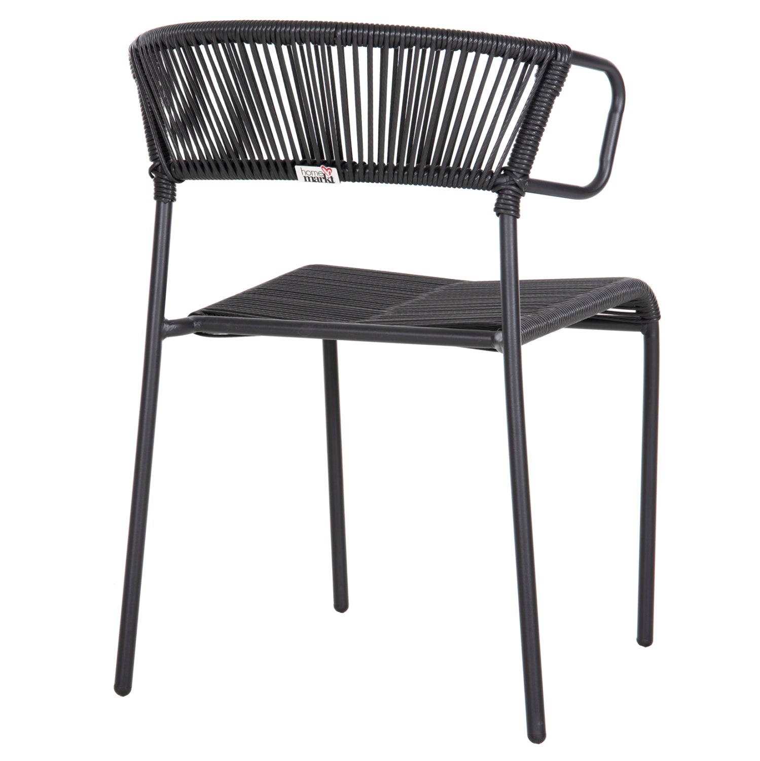 CHAIR SUKI HM6053.02 METAL AND SYNTHETIC RATTAN IN BLACK COLOR 54x62x80Hcm.