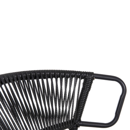 CHAIR SUKI HM6053.02 METAL AND SYNTHETIC RATTAN IN BLACK COLOR 54x62x80Hcm.