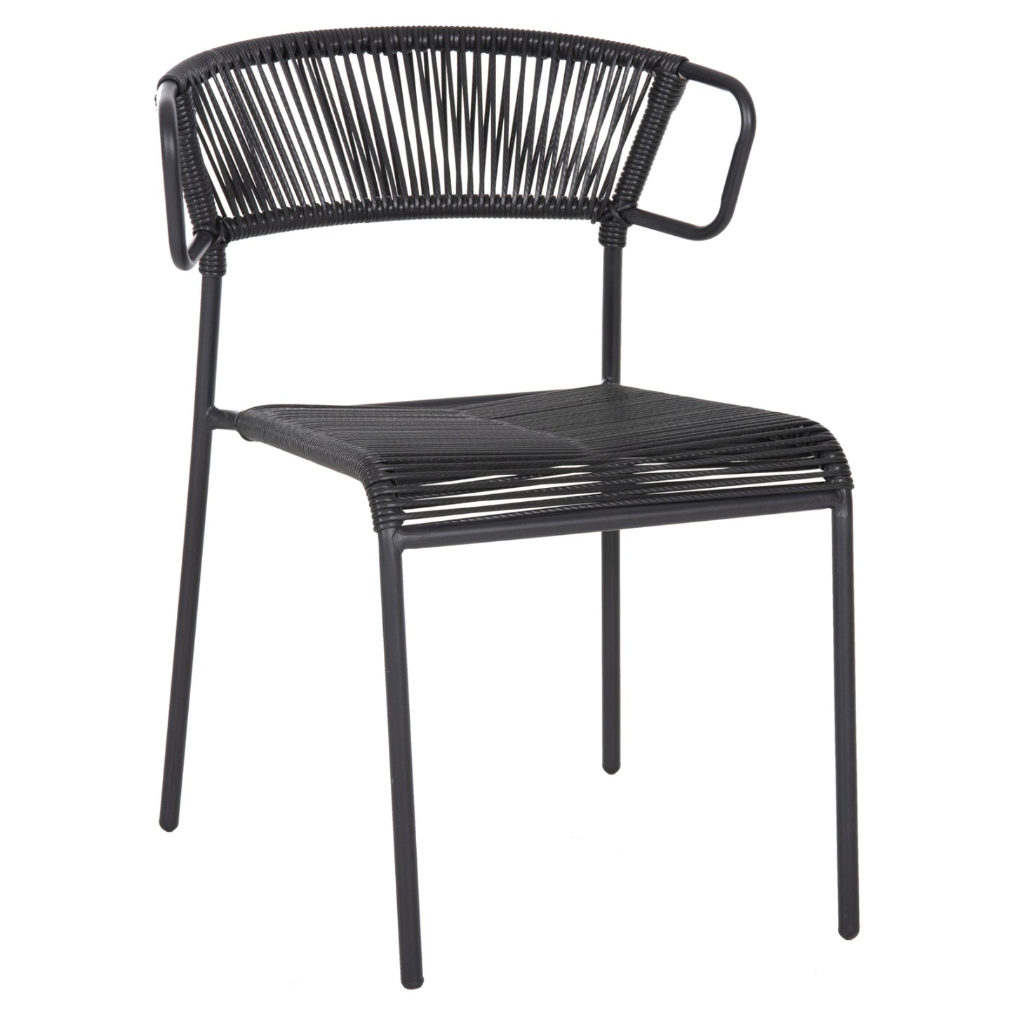CHAIR SUKI HM6053.02 METAL AND SYNTHETIC RATTAN IN BLACK COLOR 54x62x80Hcm.