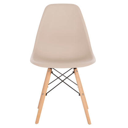 DINING CHAIR TWIST HM8460.25 WOODEN LEGS-POLYPROPYLENE SEAT IN CAPPUCCINO COLOR 46x50x82Hcm.