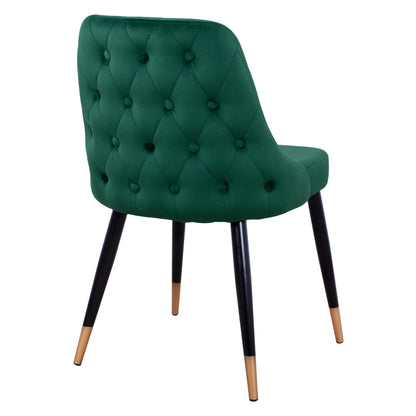 Chair Serentiy HM8527.03 from velvet Cyppress Green Color with metallic frame 51x58x83cm