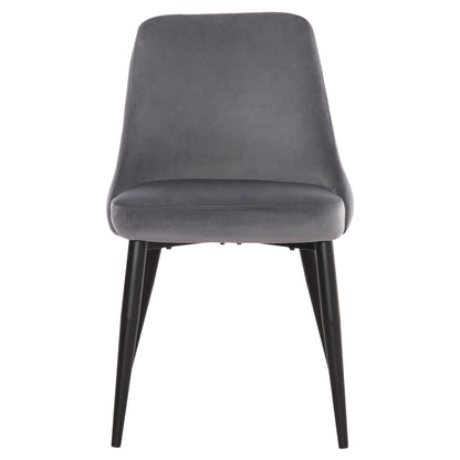 DINING CHAIR SERENITY HM8527.11 GREY VELVET-BLACK METALLIC LEGS 51x54x83,5Hcm.