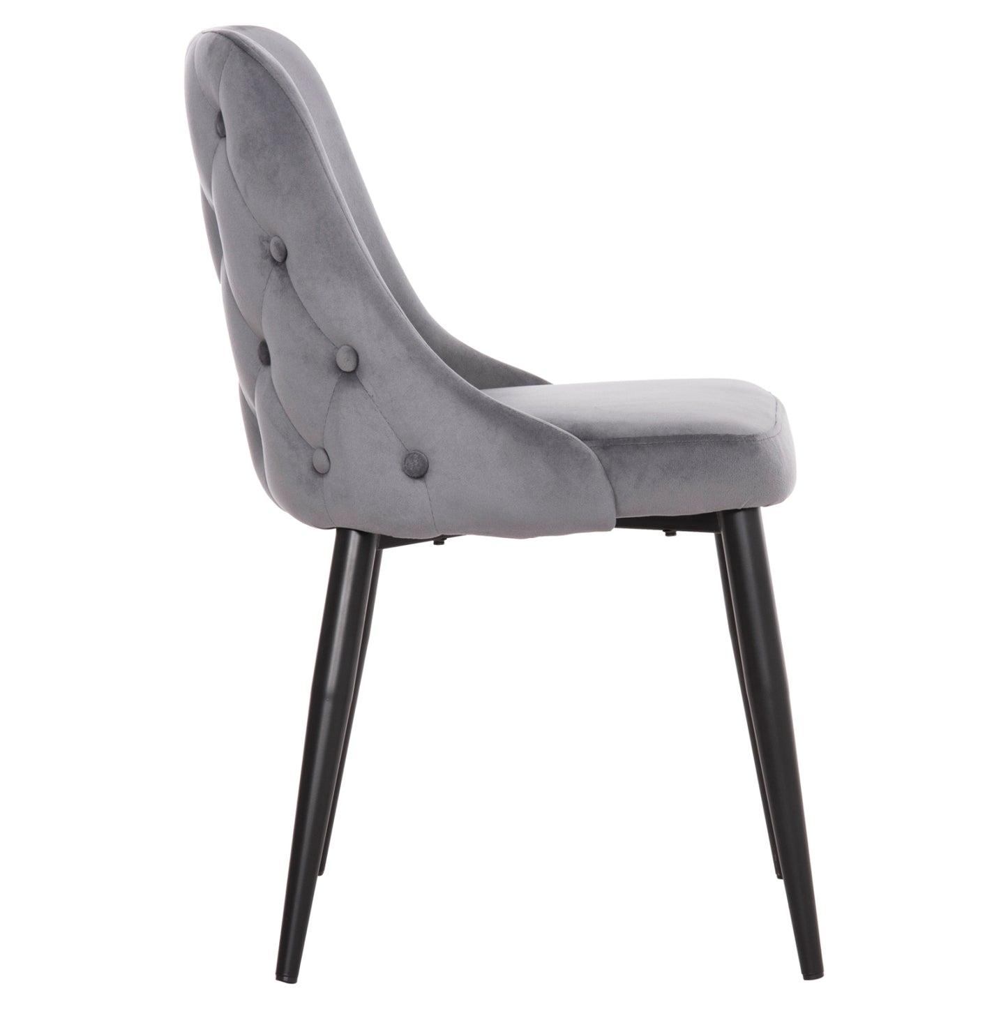 DINING CHAIR SERENITY HM8527.11 GREY VELVET-BLACK METALLIC LEGS 51x54x83,5Hcm.