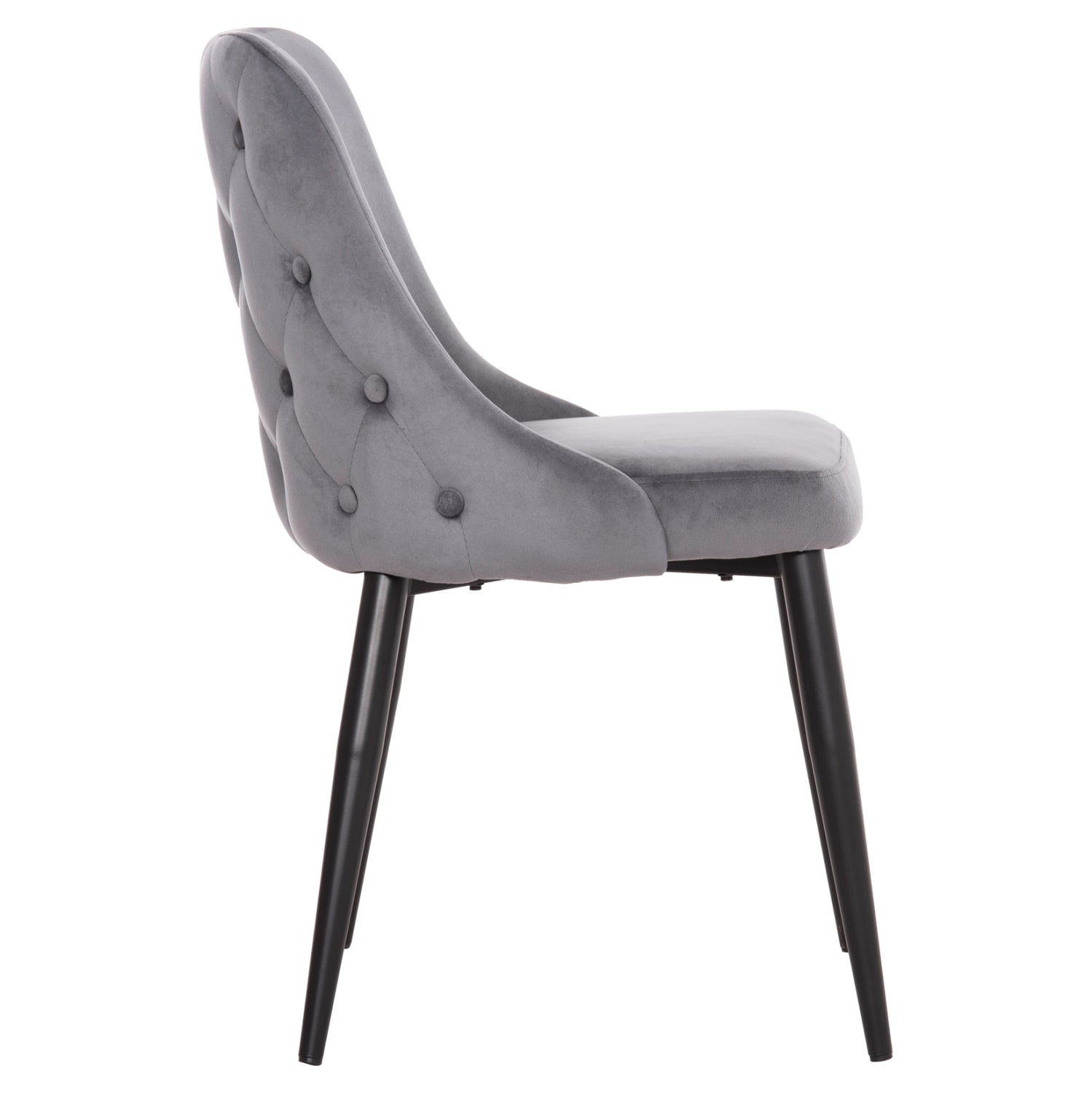 DINING CHAIR SERENITY HM8527.11 GREY VELVET-BLACK METALLIC LEGS 51x54x83,5Hcm.