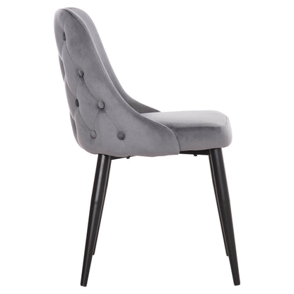 DINING CHAIR SERENITY HM8527.11 GREY VELVET-BLACK METALLIC LEGS 51x54x83,5Hcm.