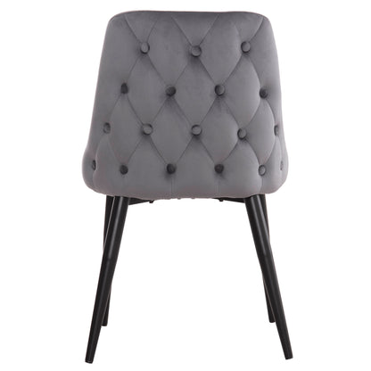 DINING CHAIR SERENITY HM8527.11 GREY VELVET-BLACK METALLIC LEGS 51x54x83,5Hcm.
