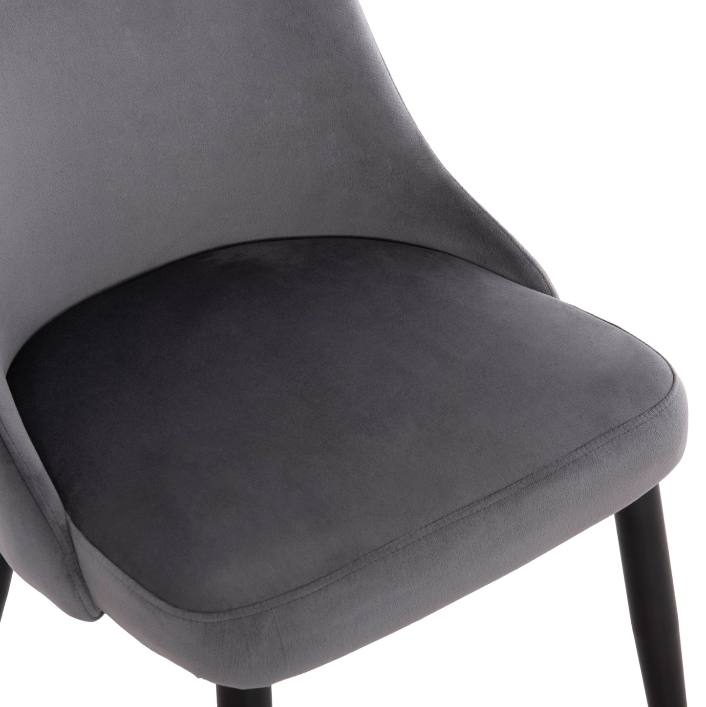 DINING CHAIR SERENITY HM8527.11 GREY VELVET-BLACK METALLIC LEGS 51x54x83,5Hcm.
