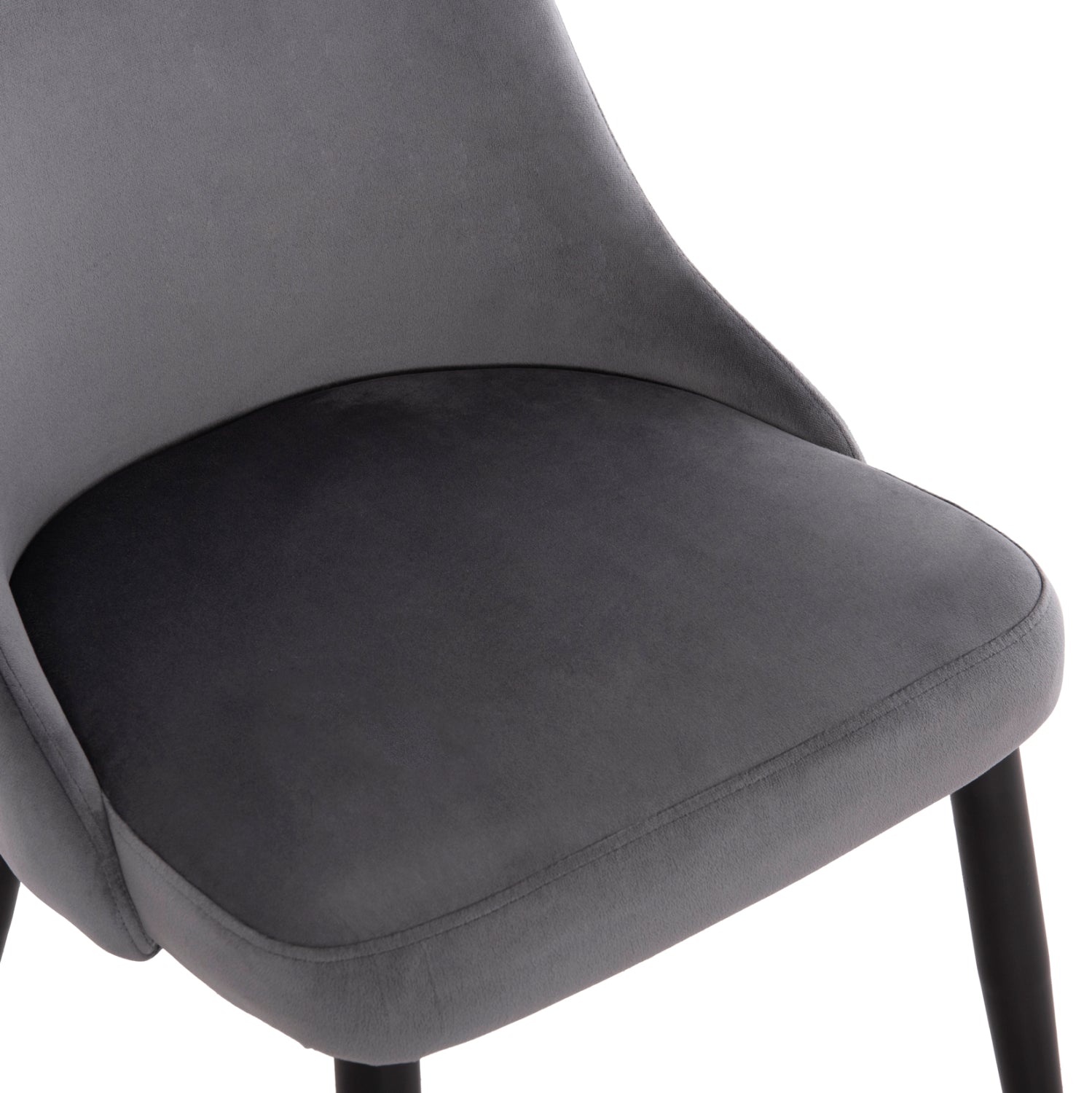 DINING CHAIR SERENITY HM8527.11 GREY VELVET-BLACK METALLIC LEGS 51x54x83,5Hcm.
