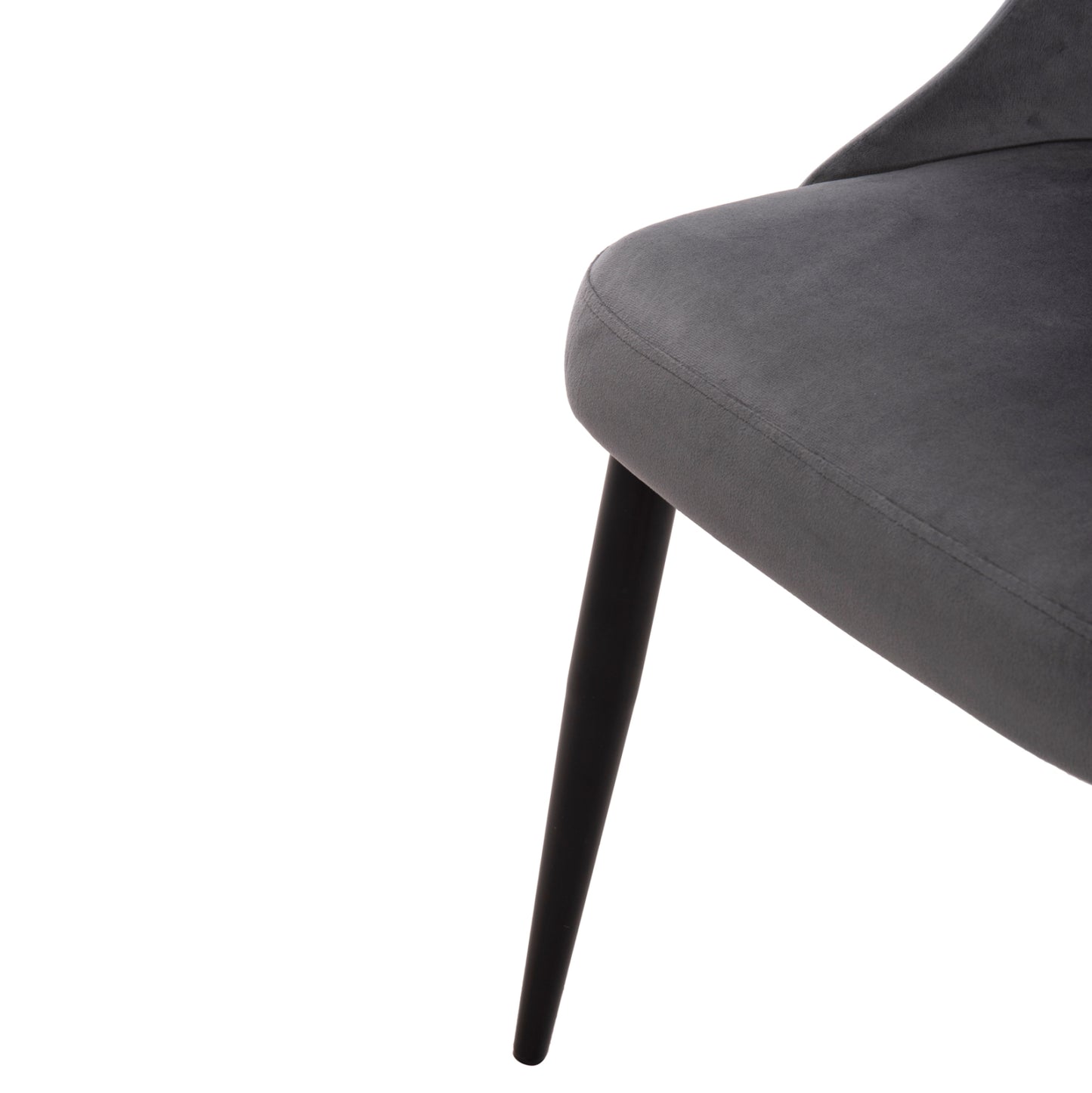 DINING CHAIR SERENITY HM8527.11 GREY VELVET-BLACK METALLIC LEGS 51x54x83,5Hcm.