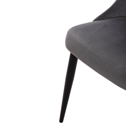 DINING CHAIR SERENITY HM8527.11 GREY VELVET-BLACK METALLIC LEGS 51x54x83,5Hcm.