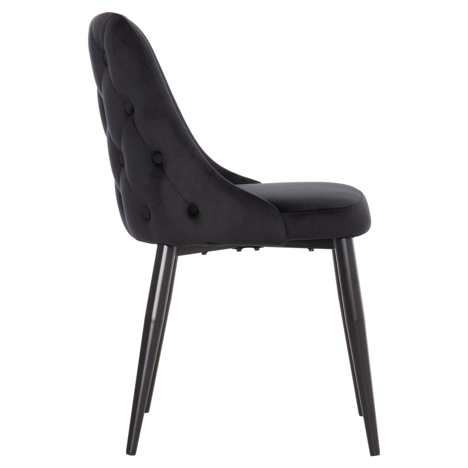 DINING CHAIR SERENITY HM8527.14 BLACK VELVET-BLACK METALLIC LEGS 51x54x83,5Hcm.