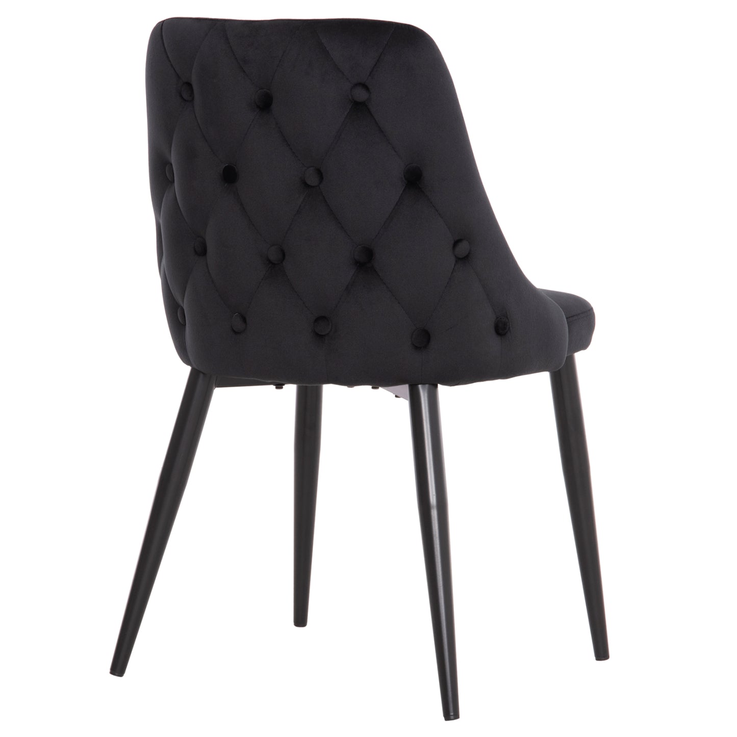 DINING CHAIR SERENITY HM8527.14 BLACK VELVET-BLACK METALLIC LEGS 51x54x83,5Hcm.