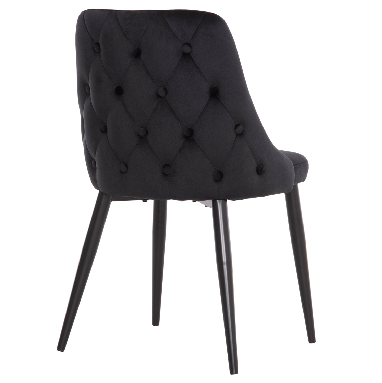 DINING CHAIR SERENITY HM8527.14 BLACK VELVET-BLACK METALLIC LEGS 51x54x83,5Hcm.