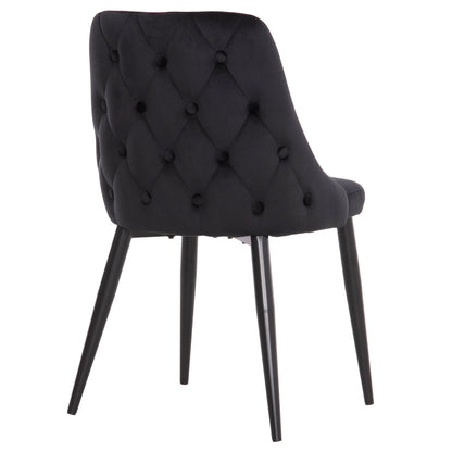 DINING CHAIR SERENITY HM8527.14 BLACK VELVET-BLACK METALLIC LEGS 51x54x83,5Hcm.