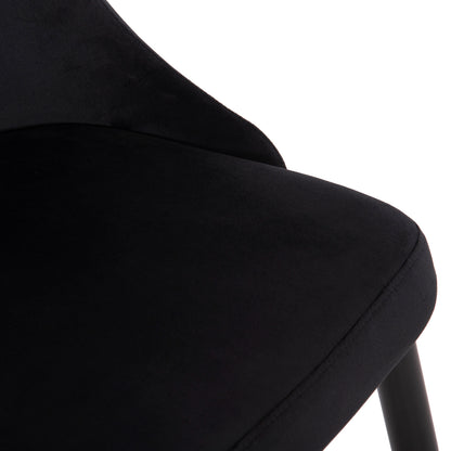 DINING CHAIR SERENITY HM8527.14 BLACK VELVET-BLACK METALLIC LEGS 51x54x83,5Hcm.