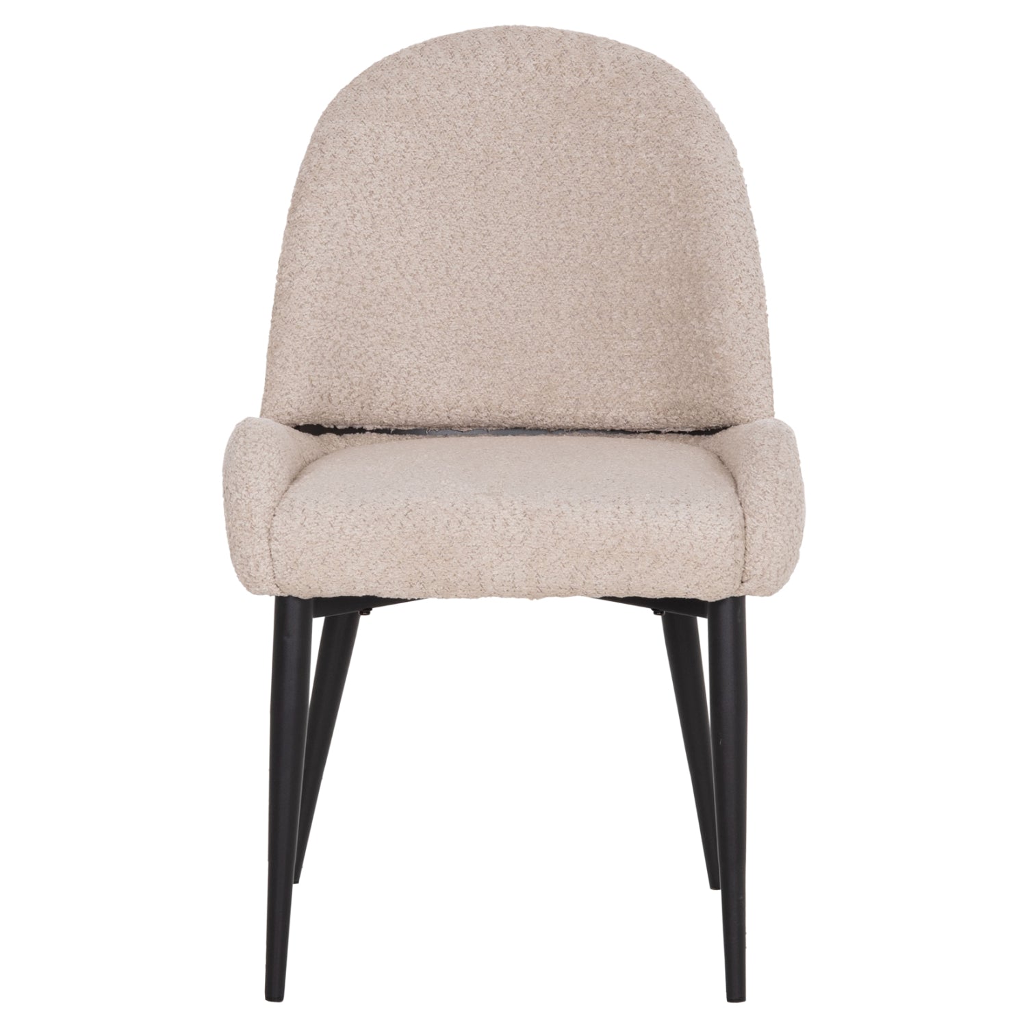 CHAIR SARKY HM8585.02 BOUCLE ECRU FABRIC-BLACK METAL LEGS 56x64x88Hcm.