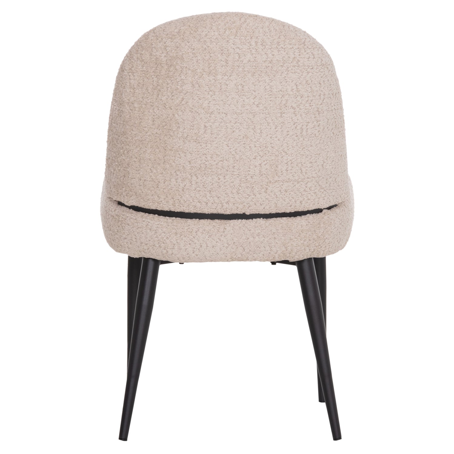 CHAIR SARKY HM8585.02 BOUCLE ECRU FABRIC-BLACK METAL LEGS 56x64x88Hcm.