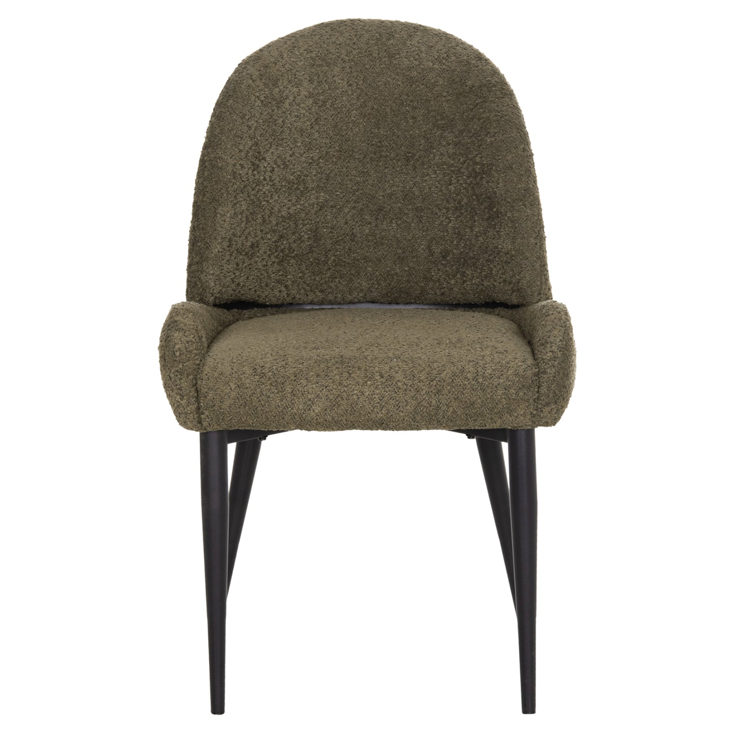 DINING CHAIR SARKY HM8585.13 BOUCLE GREEN FABRIC-BLACK METAL LEGS 56x64x88Hcm.
