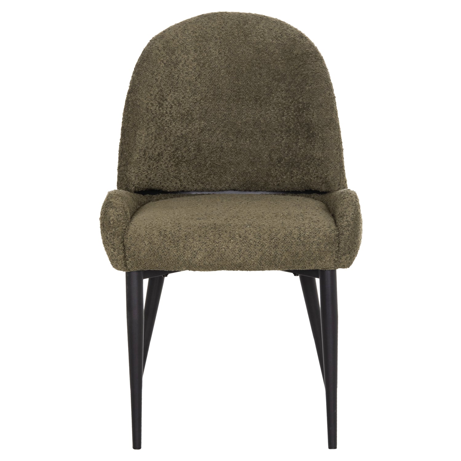 DINING CHAIR SARKY HM8585.13 BOUCLE GREEN FABRIC-BLACK METAL LEGS 56x64x88Hcm.