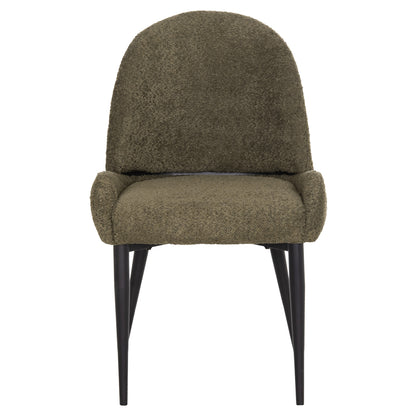 DINING CHAIR SARKY HM8585.13 BOUCLE GREEN FABRIC-BLACK METAL LEGS 56x64x88Hcm.
