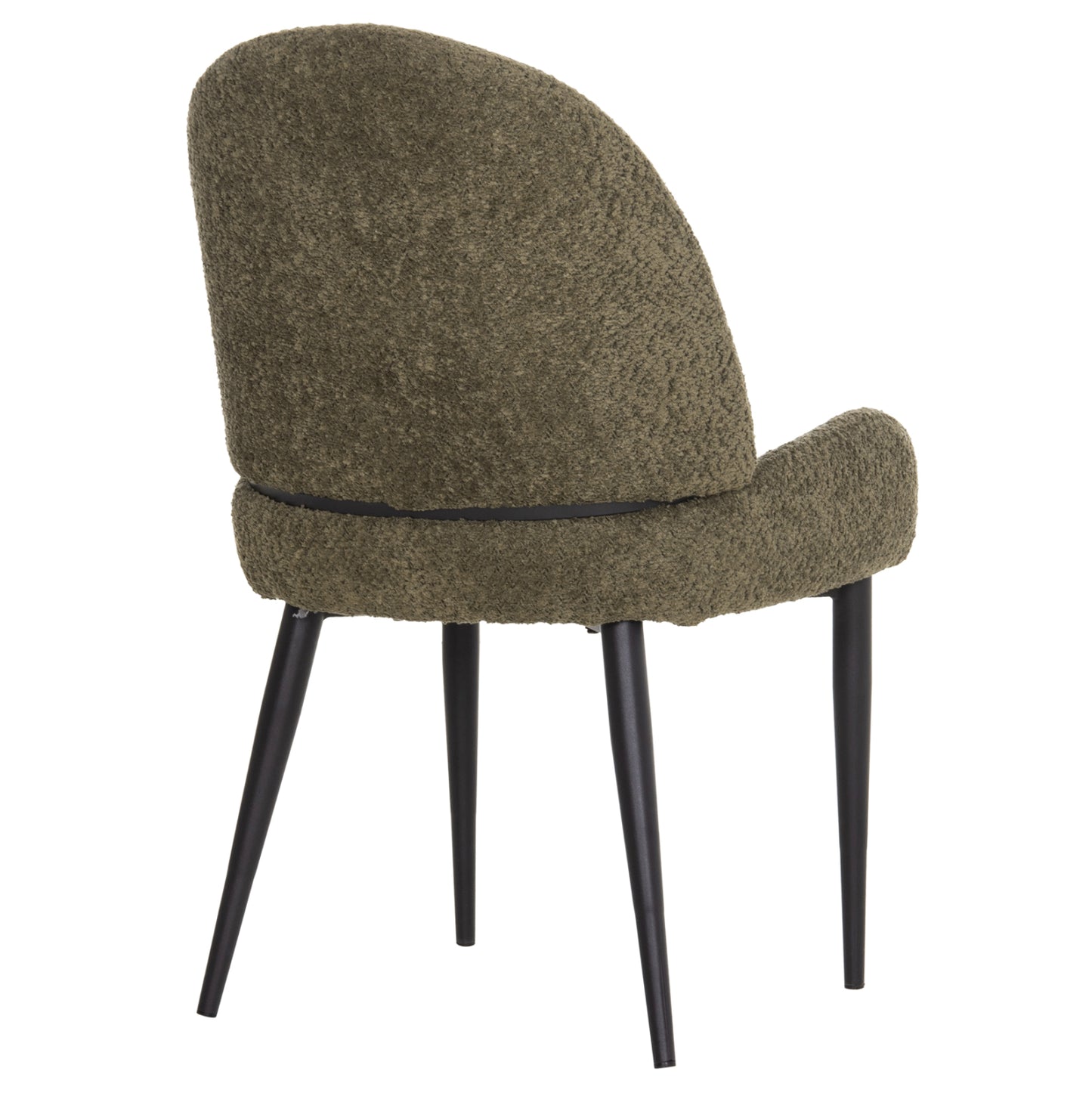 DINING CHAIR SARKY HM8585.13 BOUCLE GREEN FABRIC-BLACK METAL LEGS 56x64x88Hcm.