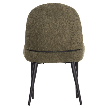 DINING CHAIR SARKY HM8585.13 BOUCLE GREEN FABRIC-BLACK METAL LEGS 56x64x88Hcm.