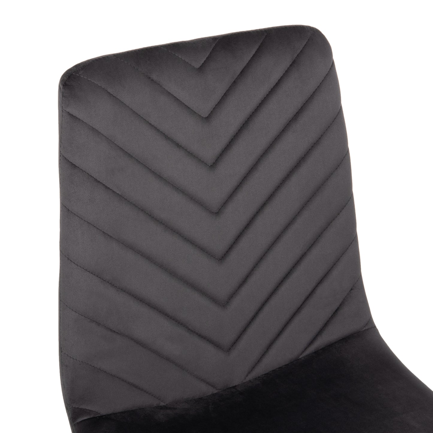DINING CHAIR LATRELL HM8587.01 GREY VELVET & BLACK METAL LEGS 43x54x88Hcm.