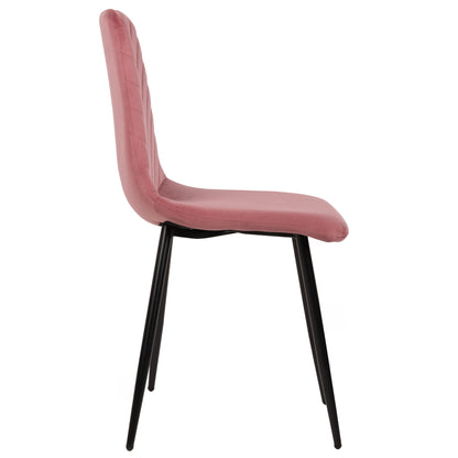 DINING CHAIR LATRELL HM8587.02 DUSTY PINK VELVET & BLACK METAL LEGS 43x54x88Hcm.
