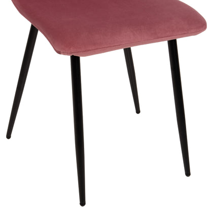 DINING CHAIR LATRELL HM8587.02 DUSTY PINK VELVET & BLACK METAL LEGS 43x54x88Hcm.