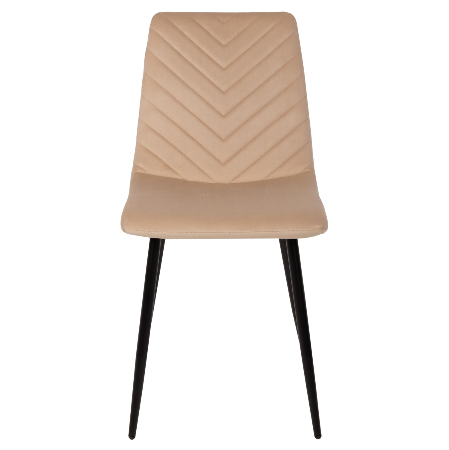 DINING CHAIR LATRELL HM8587.05 ECRU VELVET & BLACK METAL LEGS 43x54x88Hcm.
