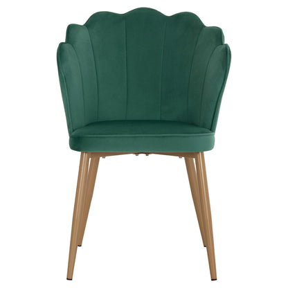 CHAIR HM8737.03 VELVET GREEN WITH METAL GOLD FRAME 57.5x57.5x85 cm.