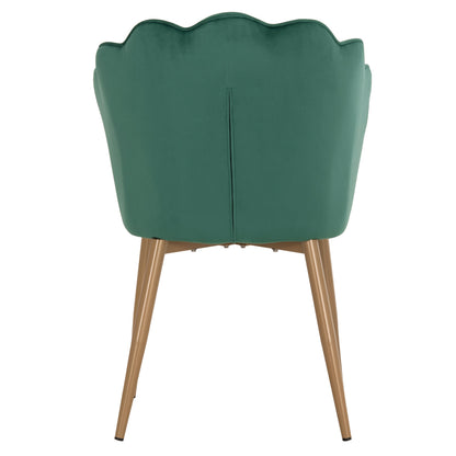 CHAIR HM8737.03 VELVET GREEN WITH METAL GOLD FRAME 57.5x57.5x85 cm.