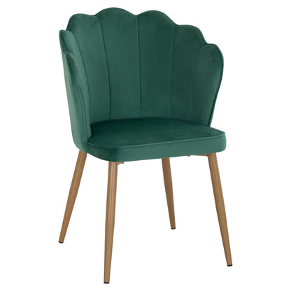 CHAIR HM8737.03 VELVET GREEN WITH METAL GOLD FRAME 57.5x57.5x85 cm.