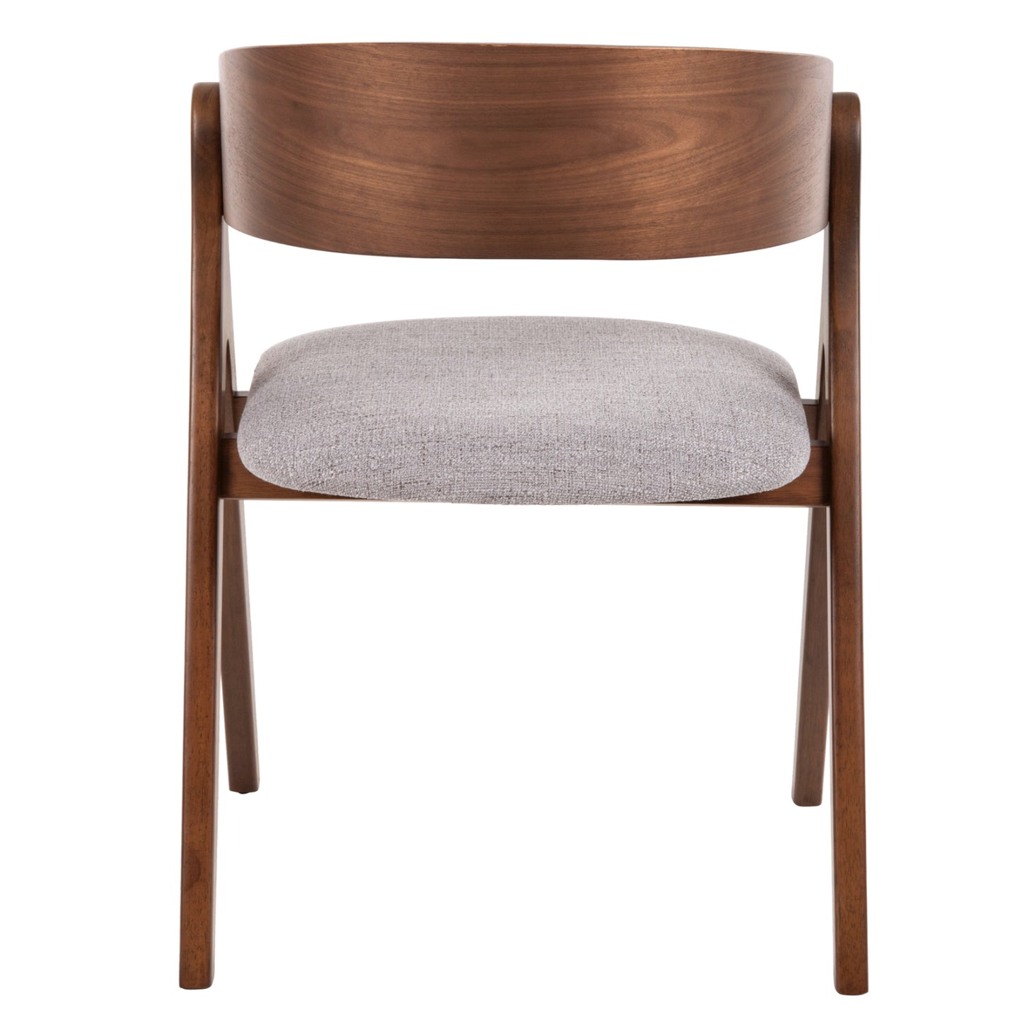 DINING CHAIR NEKKER HM9739.02 RUBBERWOOD IN WALNUT COLOR-GREY FABRIC SEAT 56x55x78Hcm.