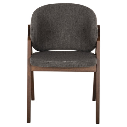 DINING CHAIR HANA HM9746.02 RUBBERWOOD IN WALNUT-FABRIC IN GREY 55x60x84Hcm.