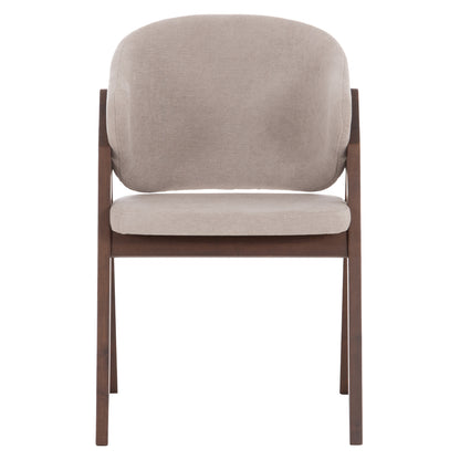 DINING CHAIR HANA HM9746.11 RUBBERWOOD IN BLACK-FABRIC IN GREY 55,5x60x85Hcm.