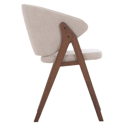 DINING CHAIR HANA HM9746.11 RUBBERWOOD IN BLACK-FABRIC IN GREY 55,5x60x85Hcm.
