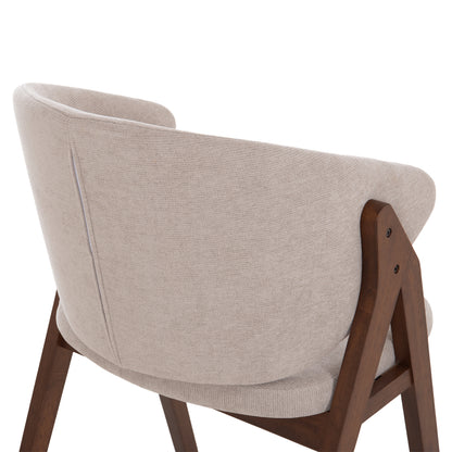 DINING CHAIR HANA HM9746.11 RUBBERWOOD IN BLACK-FABRIC IN GREY 55,5x60x85Hcm.