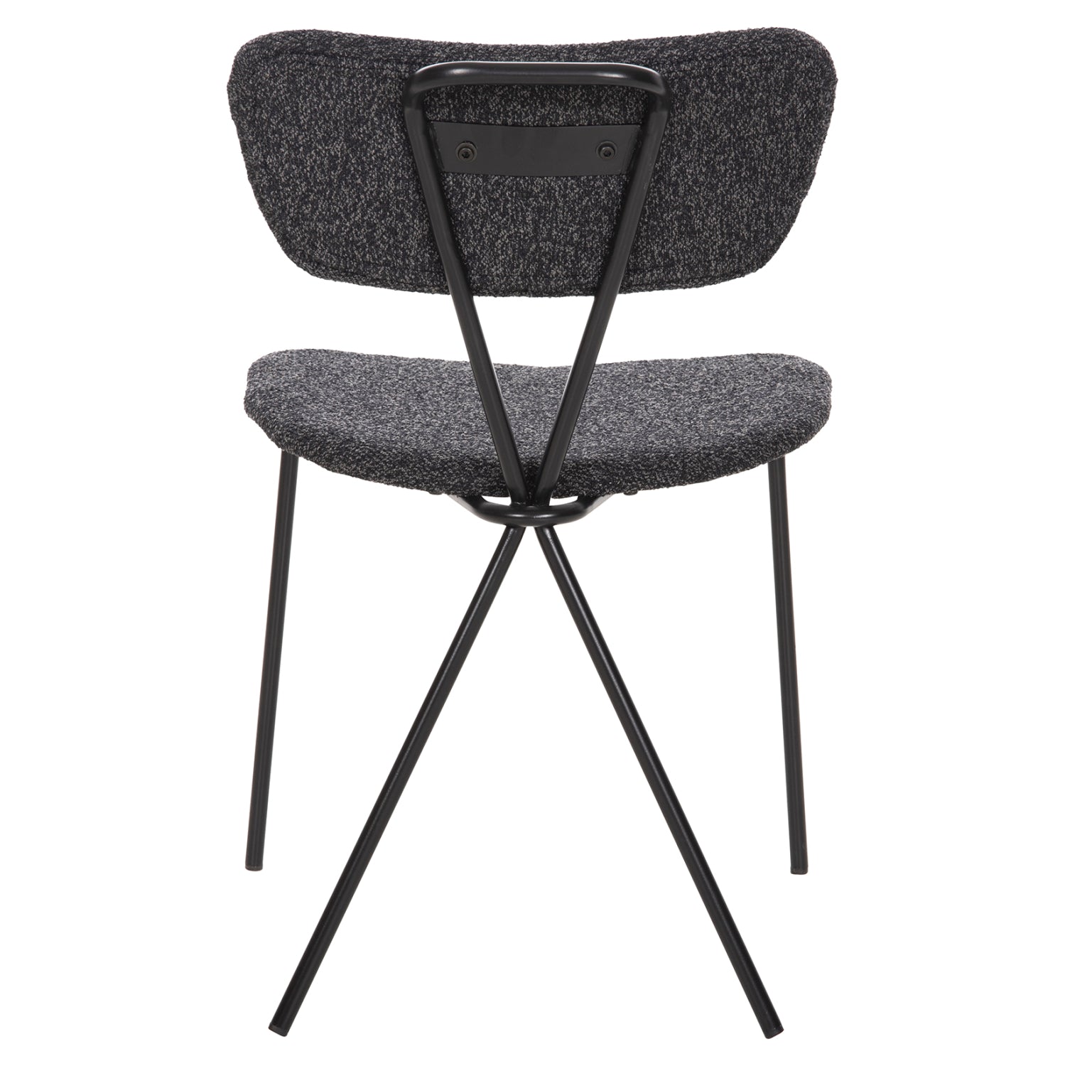 DINING CHAIR DORY HM9855.04 METAL FRAME IN BLACK-FABRIC IN DARK GREY 48,5x61x76Hcm.