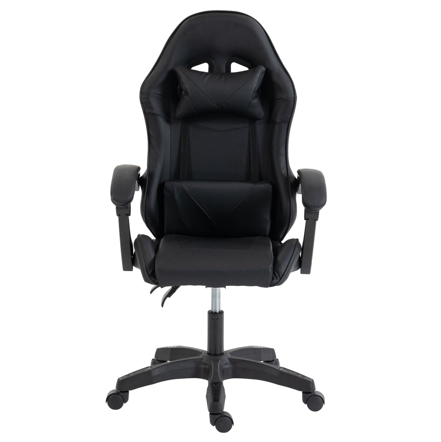 GAMING CHAIR STRATUS HM1231.01 BLACK PVC--WITH LUMBAR AND HEAD SUPPORT CUSHIONS 62x62x119Hcm.