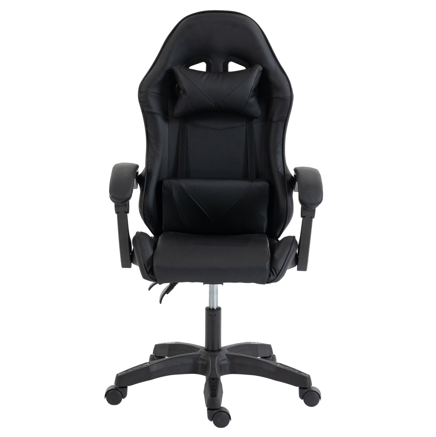 GAMING CHAIR STRATUS HM1231.01 BLACK PVC--WITH LUMBAR AND HEAD SUPPORT CUSHIONS 62x62x119Hcm.