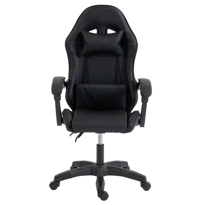 GAMING CHAIR STRATUS HM1231.01 BLACK PVC--WITH LUMBAR AND HEAD SUPPORT CUSHIONS 62x62x119Hcm.
