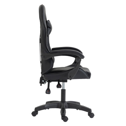 GAMING CHAIR STRATUS HM1231.01 BLACK PVC--WITH LUMBAR AND HEAD SUPPORT CUSHIONS 62x62x119Hcm.
